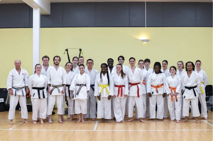 A group picture of the UoL Karate club members and staff